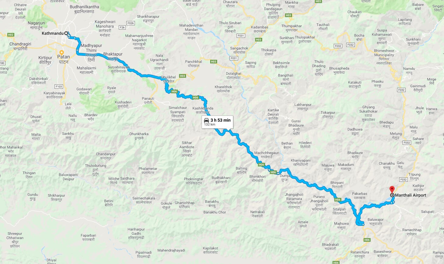 how to get manthali airport